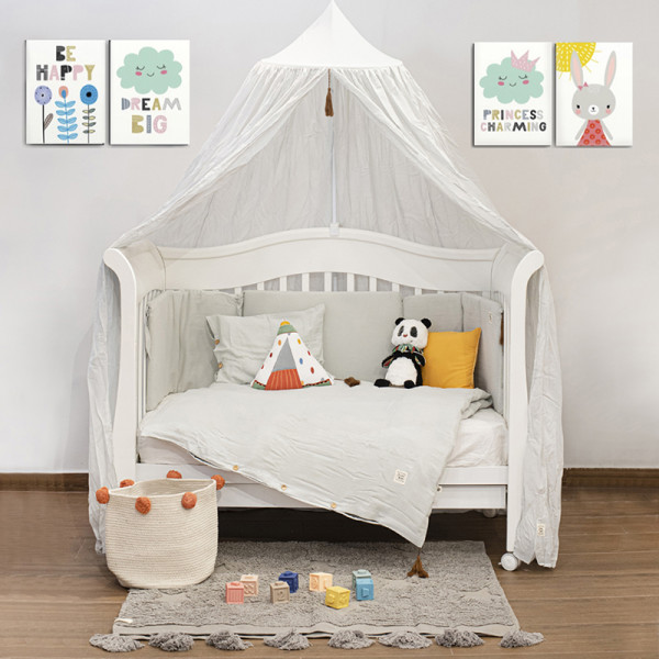 Funna Baby Σετ προίκας μωρού Μουσελίνα Dove Grey 0275-1