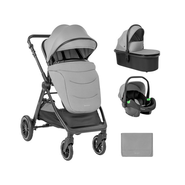 Kikka Boo Stroller 3in1 with carrycot Ava Grey