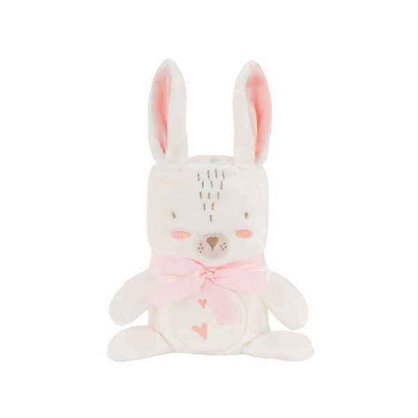 Kikka Boo Κουβέρτα Αγκαλιάς & Λίκνου Fleece 75x100cm Rabbits In Love Pink 31103020110