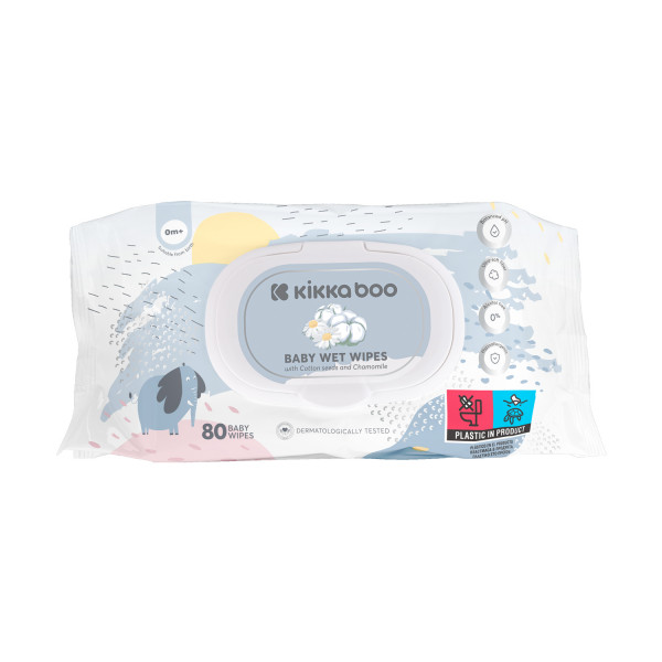 Kikka Boo Μωρομάντηλα Cotton seeds & Chamomile 80τμχ με καπάκι 31301020014