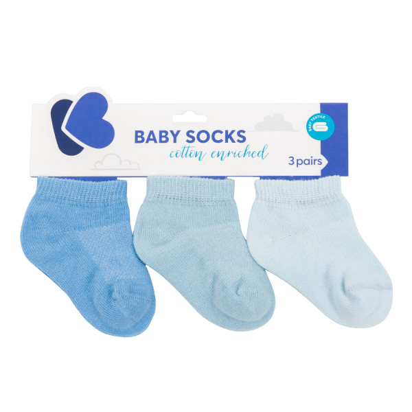 Kikka Boo Κάλτσες 3 τμχ 6-12 μηνών Solid Blue 31110010095