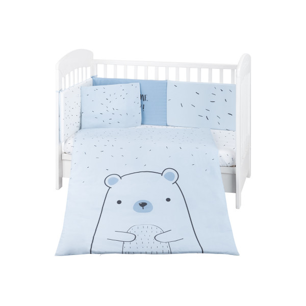 Kikka boo Σετ Προίκας Για Κούνια 6τμχ 60x120cm Bear with me Blue 41101060115