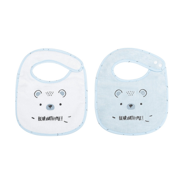 Kikka Boo Σαλιάρες Υφασμάτινες 2 τεμ με Κουμπί Bear with me Blue 31104010066