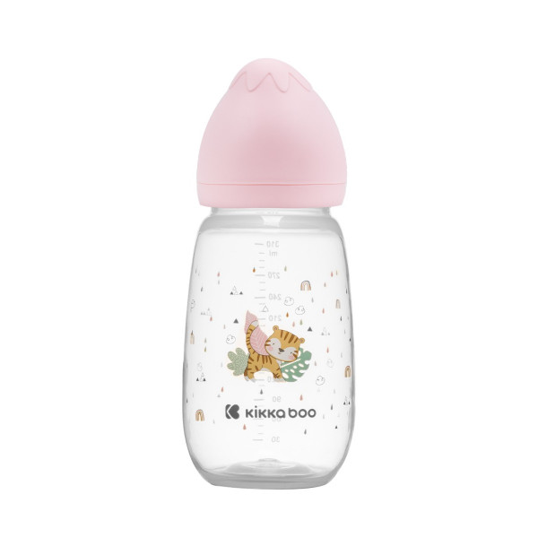 Kikka Boo Πλαστικό Μπιμπερό με Θηλή Σιλικόνης 310ml Savanna Pink 31302020099