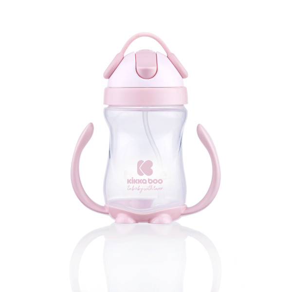 Kikka Boo Κύπελλο με Καλαμάκι Sippy cup with a straw 300ml Pink 31302030045