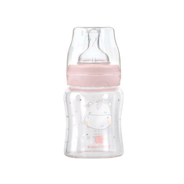 Kikka Boo Γυάλινο Μπιμπερό 120ml  Hippo Dreams Pink 31302020119