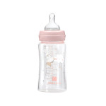 Kikka Boo Γυάλινο Μπιμπερό 240ml Hippo Dreams Pink 31302020121