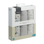 Kikka Boo Πάνες αγκαλιάς από μουσελίνα 3 τμχ 100x100 cm Dreamy Fields Grey 31103010112