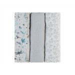 Kikka Boo Πάνες αγκαλιάς από μουσελίνα 3 τμχ 100x100 cm Dreamy Fields Grey 31103010112