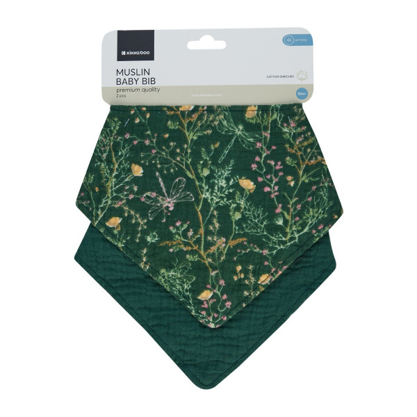 Kikka Boo Σαλιάρα - Μπαντάνα 2 τμχ Secret Garden Green 31303030069