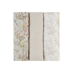 Kikka Boo Πάνες αγκαλιάς από μουσελίνα 3 τμχ 100x100 cm Secret Garden Beige 31103010108