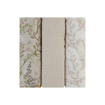 Kikka Boo Πανες Αγκαλιάς από μουσελίνα 75x75 cm 3 τμχ Secret Garden Beige 31103010107