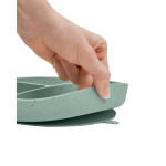 Kikka Boo Divided plate with suction base Platinum Silicone Sage 31302050032