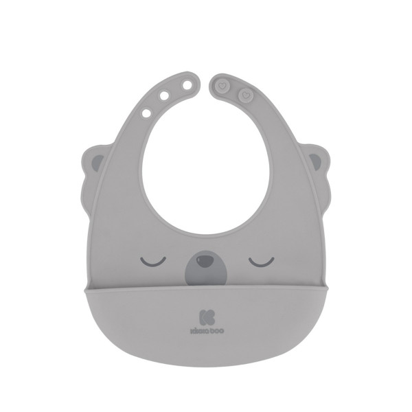 Kikka Boo Σαλιάρα Σιλικόνης με Συλλέκτη Τροφίμων bib Grey 31303030037