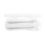 Kikka Boo Κουτάλια σιλικόνης με θήκη 2pcs Sand 31302040182