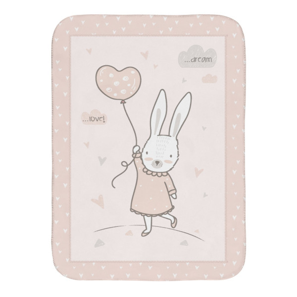 Kikka Boo Κουβέρτα αγκαλιάς & Λίκνου 80/110 cm Rabbits in Love 31103020133