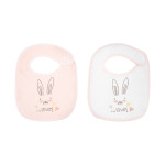 Kikka Boo Σετ Σαλιάρες 2 τμχ. Rabbits in Love Pink 31104010040