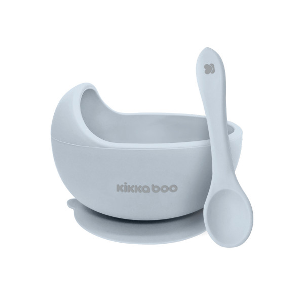 Kikka Boo Μπολ σιλικόνης με κουτάλι Yummy Blue 31302040116