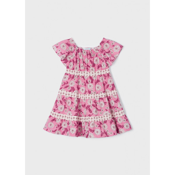 Mayoral Φορεμα σταμπωτο συνδυασμενο ροζ φουξια 23-03923-022 3923