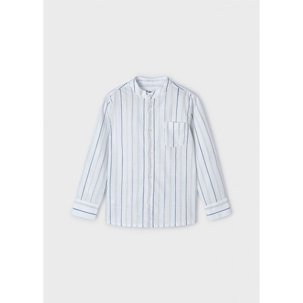 Mayoral Πουκαμισο μακρυμ γιακ mao ριγ λευκο 24-03121-032 3121