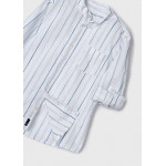 Mayoral Πουκαμισο μακρυμ γιακ mao ριγ λευκο 24-03121-032 3121