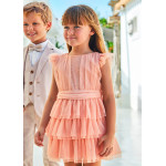 Mayoral Φορεμα τουλι πλισε ροζ 24-03912-054 3912