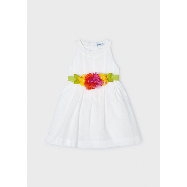 Mayoral Φορεμα ζωνη λουλουδια λευκο 24-03959-014 3959
