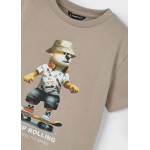 Mayoral Μπλουζα κοντ/κη "keep rolling καφε 25-03041-069 3041