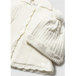 Mayoral Παλτο και καπελο πλεκτο εκρου 15-02412-020 2412