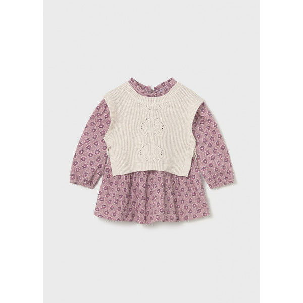 Mayoral Φορεμα με γιλεκο πλεκτο αμμος σκου 15-02913-037 2913