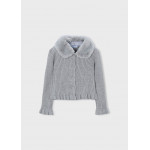 Mayoral Ζακετα πλεκτη γιακας γουνα ασημι σκου 15-04311-017 4311