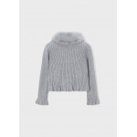 Mayoral Ζακετα πλεκτη γιακας γουνα ασημι σκου 15-04311-017 4311