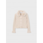 Mayoral Ζακετα πλεκτη γιακας γουνα μπεζ 15-04311-018 4311
