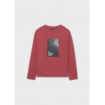 Mayoral Σετ 2 μπλουζακια μακρυμανικα μπεζ-μουρο 15-07002-088 7002