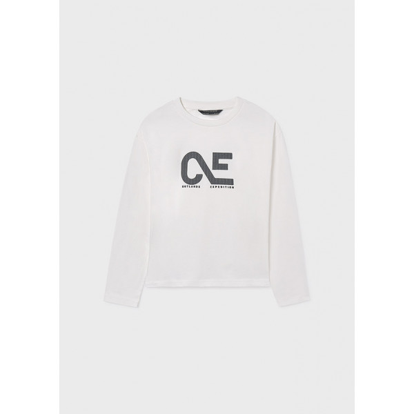 Mayoral Μπλουζα μακρυμανικη απλικε κρεμ 15-07010-034 7010