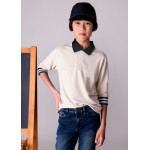 Mayoral Πολο μακρυμανικο κοντραστ μπεζ 15-07101-059 7101