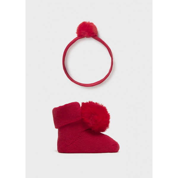 Mayoral Σετ κορδελα και καλτσες κερασι 15-09922-053 9922