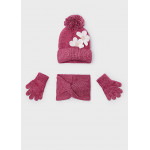 Mayoral Σετ σκουφος κασκολ λουλουδια κερασι μει 15-10071-087 10071