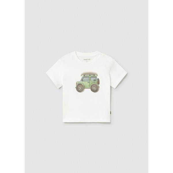 Mayoral Μπλουζα κοντομανικη απλικε μπεζ-αμαξι 26-01011-087 1011