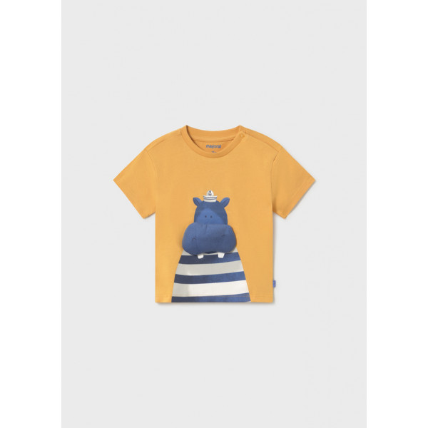 Mayoral T-Shirt κοντομανικο απλικε ροδακινι 26-01011-088 1011