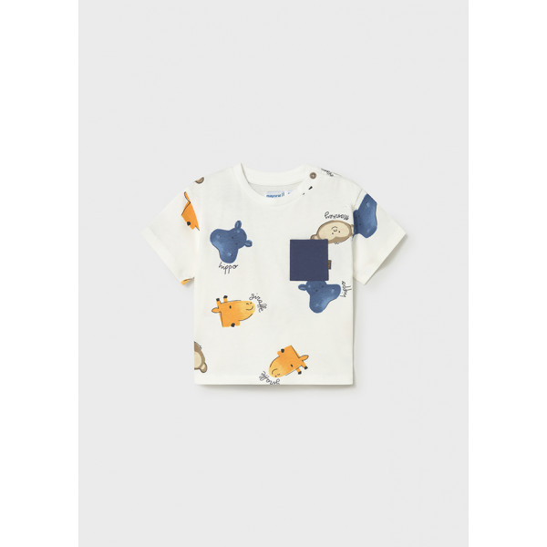 Mayoral Μπλουζα κοντομανικη σταμπωτη κρεμ 26-01014-094 1014