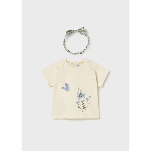 Mayoral Μπλουζα κοντ/κη με στεκα μπεζ 26-01081-011 1081