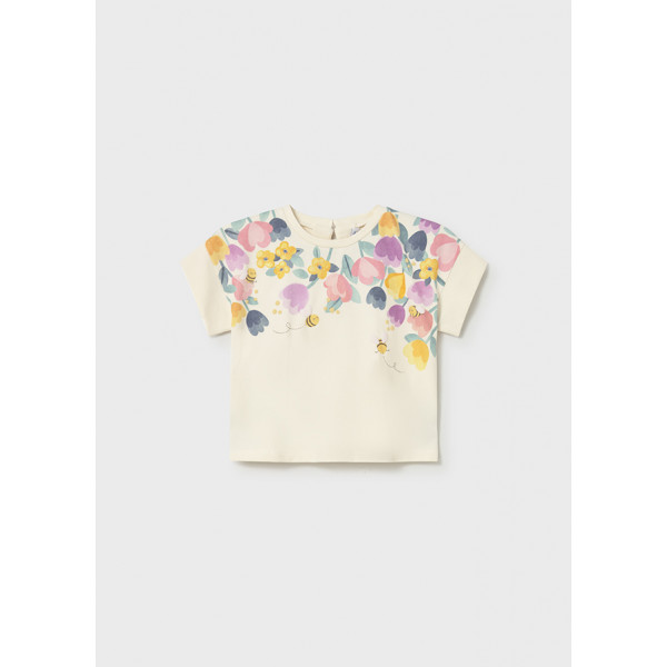 Mayoral Μπλουζα κοντομαν μεταξοτυπια μπεζ 26-01085-021 1085