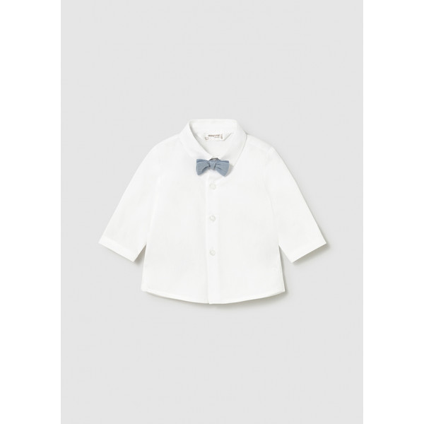 Mayoral Πουκαμισο μακρυμ παπιγιον λευκο 26-01101-010 1101