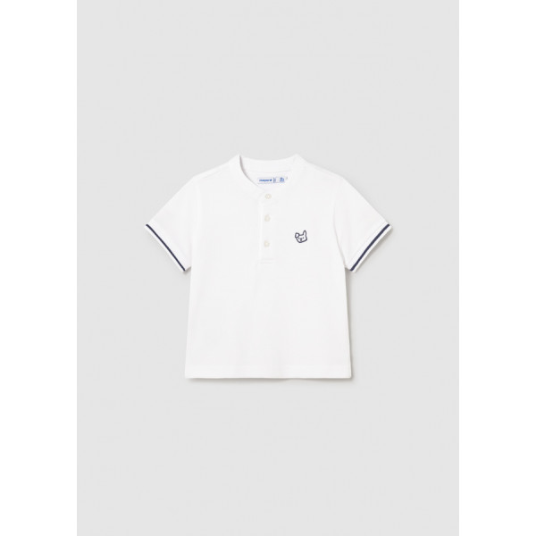 Mayoral Πολο κοντομ γιακας mao λευκο 26-01106-035 1106