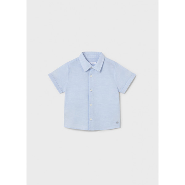 Mayoral Πουκαμισο κοντ/κο λινο γιακας γαλαζιο 26-01112-050 1112