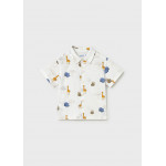 Mayoral Πουκαμισο κοντομαν σταμπωτο λευκο 26-01114-031 1114