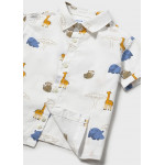 Mayoral Πουκαμισο κοντομαν σταμπωτο λευκο 26-01114-031 1114