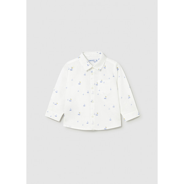 Mayoral Πουκαμισο μακρ/κο λινο γιακας λευκο καρα 26-01118-042 1118