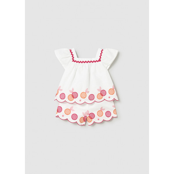 Mayoral Σετ βερμουδα κεντητη λευκο 26-01214-081 1214